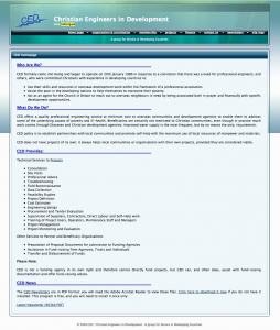 Old CED site design Previous CED site design